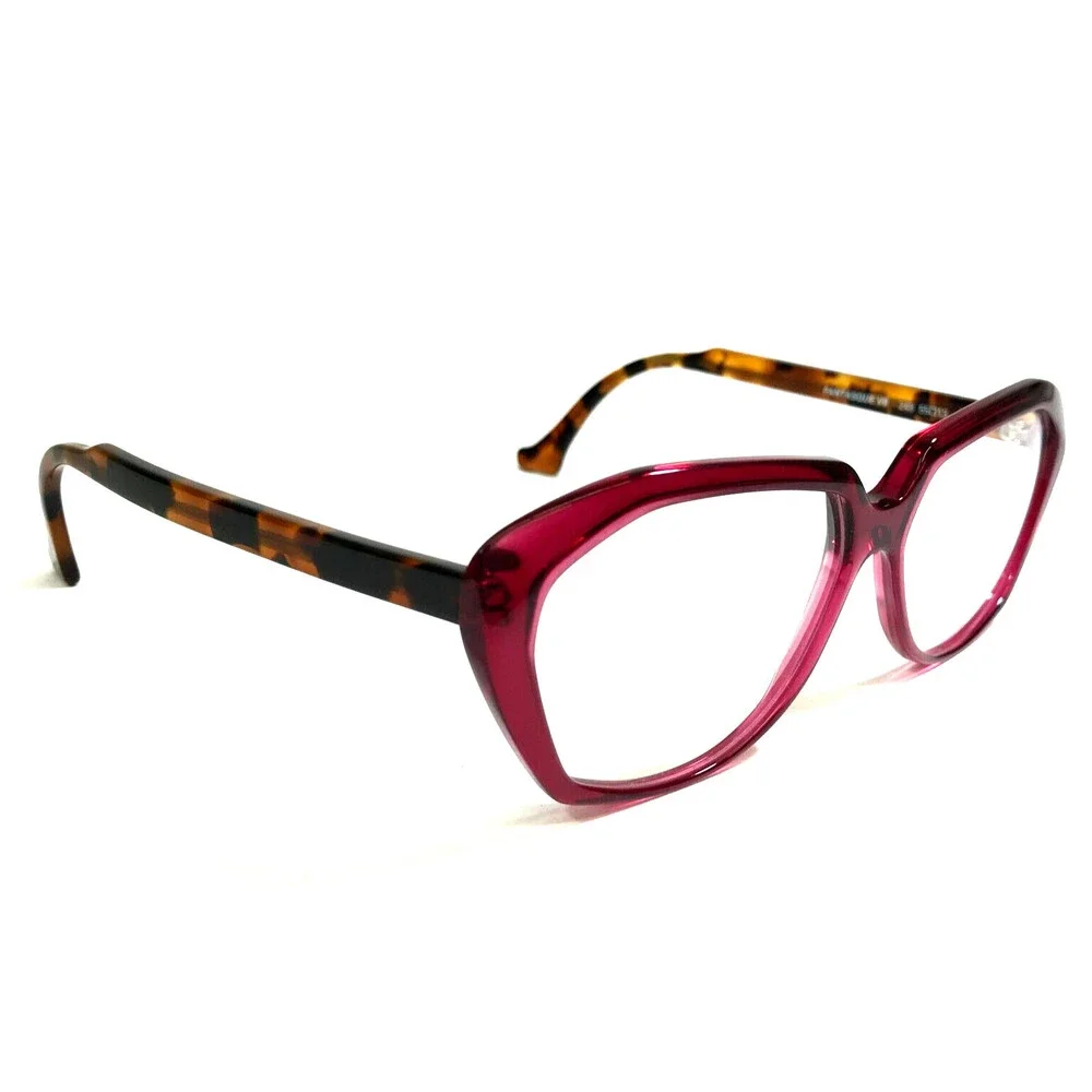 PLM Creation Eyeglasses Frames FANTASQUE VII 248 Red Tortoise Cat Eye 55-13-145